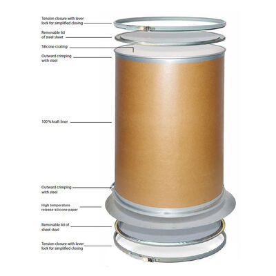 Buy 55-Gallon Hot Melt Glue Fiber Drum UN-Certified Eco-Friendly Kraft Paper online manufacture