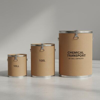 comprare Contenitore Cilindrico in Fibra da 10 a 200 Litri Progettato per l'Imballaggio e il Trasporto di Prodotti Chimici fabbricazione online