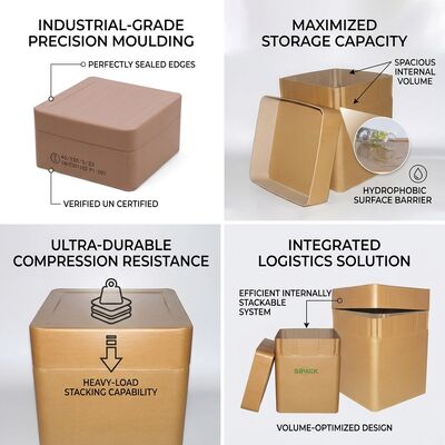 comprar A prueba de humedad 6 galones tambor de fibra cuadrada ecológico reciclable sellado de calidad alimentaria contenedor de pequeño volumen Fabricación en línea